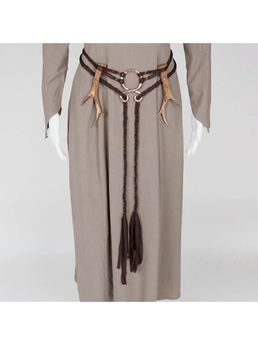 Viking Troll Cross Belt - Long Rope Ring Knotted Waist Belt, Norse Pagan